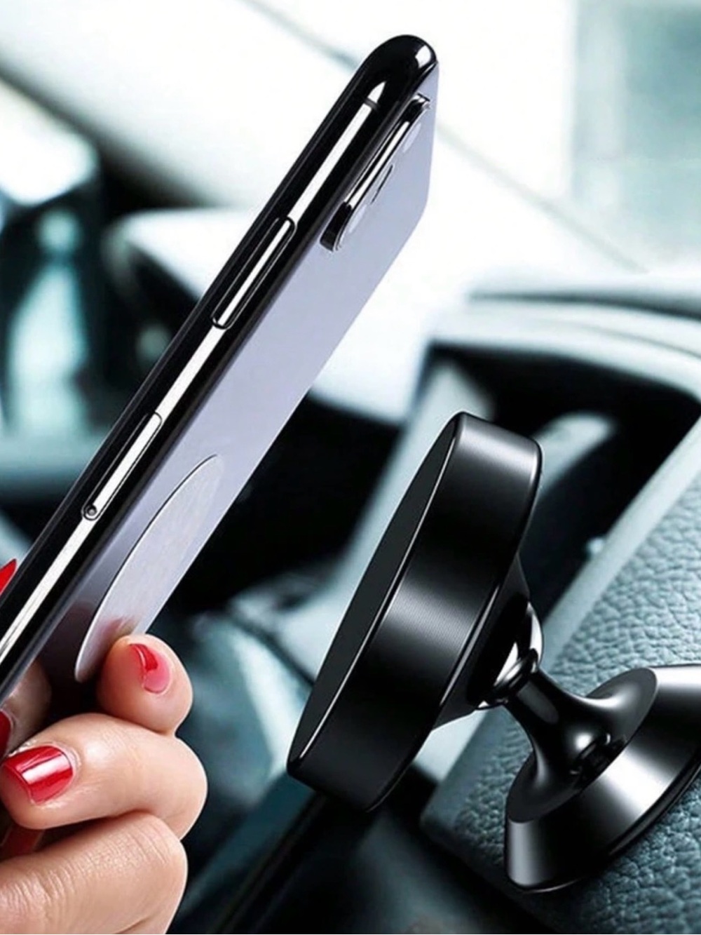 Magnetic Car Phone Mount - Sleek Black